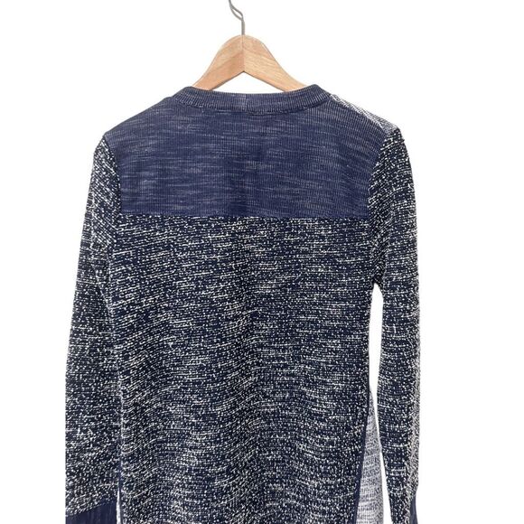 BCBGeneration Colorblock Women Dark Navy White 3d Textured Knit Sweater Dress S - Picture 10 of 13